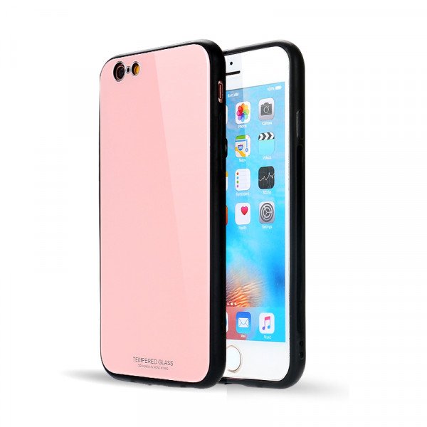 Wholesale iPhone 8 Plus / 7 Plus Tempered Glass Hybrid Case Cover (Pink)